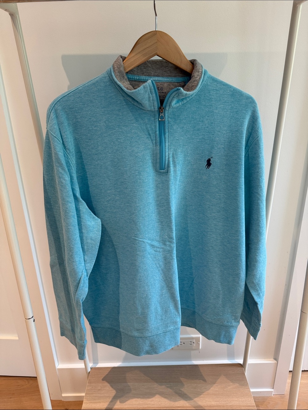 Ralph Lauren Men’s Aqua Blue Quarter-Zip Pullover